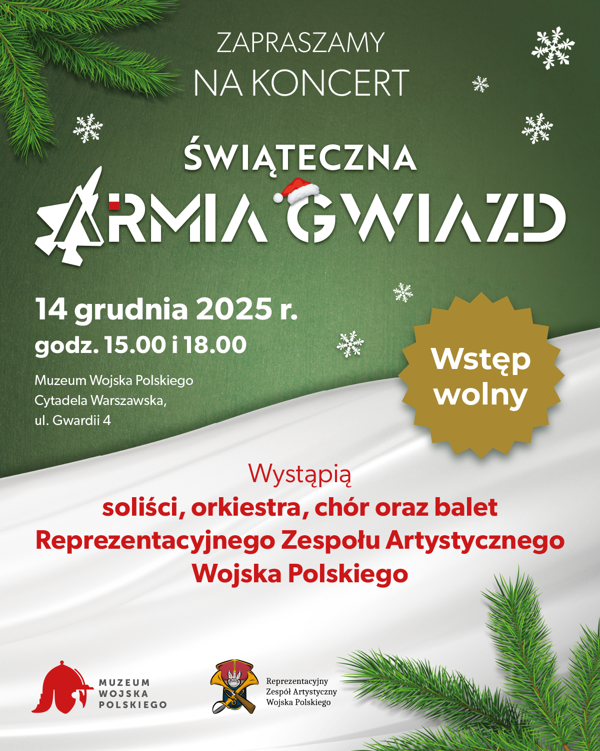 Świąteczny koncert Reprezentacyjnego Zespołu Artystycznego Wojska Polskiego